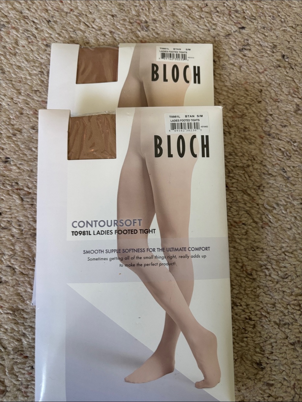 Bloch Contoursoft Ladies Footed Tights in BTan 2 pack for $10